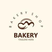 Bread Vintage style Logo Design Vector, label product Bake shop Homemade template vector