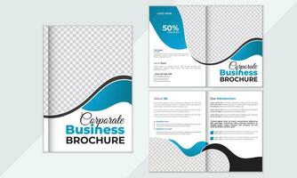 Professional Business Bi Fold Brochure Design Template for your Company, Corporate, Business, Advertising, Marketing, Agency. vector