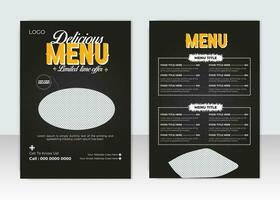 Food Menu Design Food Order, healthy food business online promotion flyer with abstract background. vector