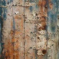 AI generated aged and flaking wooden door texture photo