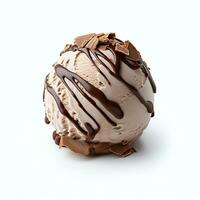 ai generado chocolate hielo crema pelota real foto fotorrealista