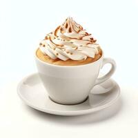 AI generated Cup of coffee with chantilly cream real photo