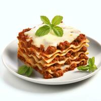 AI generated Classic lasagna with bolognese sauce real photo