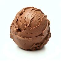 AI generated Chocolate ice cream ball real photo photorealistic