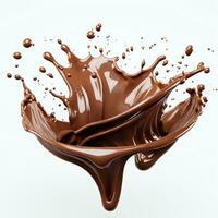 AI generated Chocolate splash real photo photorealistic stock