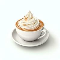 AI generated Cup of coffee with chantilly cream real photo