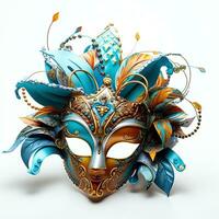 AI generated carnival mask over white background photo