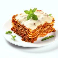 AI generated Classic lasagna with bolognese sauce real photo