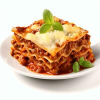 AI generated Classic lasagna with bolognese sauce real photo