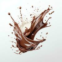 AI generated Chocolate splash real photo photorealistic stock