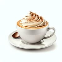 AI generated Cup of coffee with chantilly cream real photo