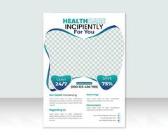 Corporate healthcare Flyer a4 template design, health care flyer design template with vertical layout vector