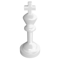 White king chess piece clipart cartoon design icon isolated on transparent background, 3D render chess concept png