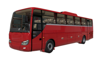 AI generated Comercial Tourist Bus Mockup, isolated on transparent background png