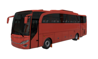 AI generated Comercial Tourist Bus Mockup, isolated on transparent background png