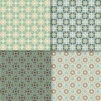 Four geometric seamless patterns. Can be used on textiles, wallpapers, surfaces, venue designs and as a background for cards and invitations vector