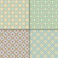 Four geometric seamless patterns. Can be used on textiles, wallpapers, surfaces, venue designs and as a background for cards and invitations vector