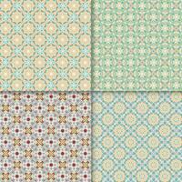 Four geometric seamless patterns. Can be used on textiles, wallpapers, surfaces, venue designs and as a background for cards and invitations vector