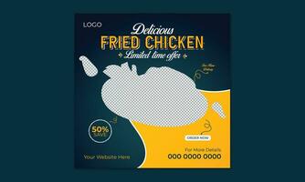 Fast food restaurant business marketing social media post or web banner template design with abstract background. vector