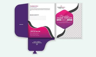 Presentation folder template design for annual reports, business, catalog, modern business marketing folder design. vector