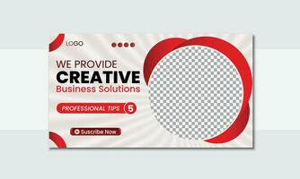 Professional Business Premium Video Thumbnail Design web banner vector template.