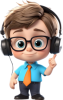 AI generated Cartoon boy with occupation illustration, cute little worker graphic, diverse professions artwork, boy in uniform design, career exploration concept, occupation character illustration png