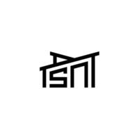 SN Initial Letter in Real Estate Logo concept vector