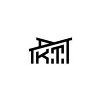 KT Initial Letter in Real Estate Logo concept vector