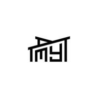 MY Initial Letter in Real Estate Logo concept vector