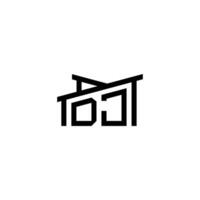 DJ Initial Letter in Real Estate Logo concept vector