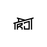 RJ Initial Letter in Real Estate Logo concept vector