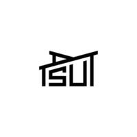 SU Initial Letter in Real Estate Logo concept vector