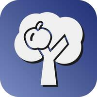 Apple Tree  Vector Glyph Gradient Background Icon For Personal And Commercial Use.