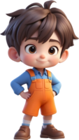 AI generated Cartoon boy with occupation illustration, cute little worker graphic, diverse professions artwork, boy in uniform design, career exploration concept, occupation character illustration png