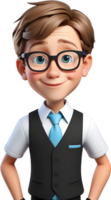 AI generated Cartoon boy with occupation illustration, cute little worker graphic, diverse professions artwork, boy in uniform design, career exploration concept, occupation character illustration png