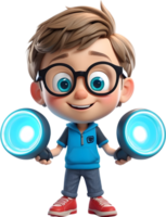 AI generated Cartoon boy with occupation illustration, cute little worker graphic png
