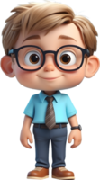 AI generated Cartoon boy with occupation illustration, cute little worker graphic, diverse professions artwork, boy in uniform design, career exploration concept, occupation character illustration png