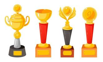 Trophy icons set. Icons of champions, sport award isolated on a white background. vector