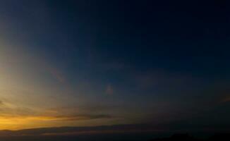 horizonte panorama y dramático crepúsculo cielo y nube puesta de sol antecedentes. natural cielo antecedentes textura, hermosa color. foto