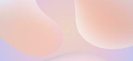 Gradient background with abstract volumetric shapes. Delicate blurred pattern with soft amoebic shapes. Poster with cloud figures in nude color vector