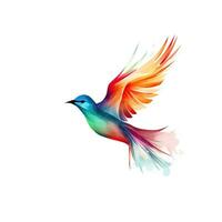 AI generated watercolor bird logo. Generative AI photo