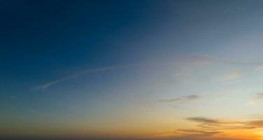 Horizon panorama and dramatic twilight sky and cloud sunset background. Natural sky background texture, beautiful color. photo