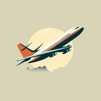 AI generated vintage logo of airplane. Generative AI photo