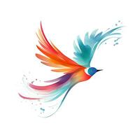 AI generated watercolor bird logo. Generative AI photo
