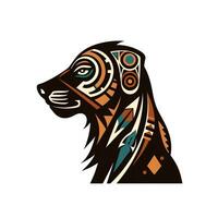 AI generated tribal logo of a dog. Generative AI photo