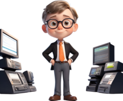 AI generated Cartoon boy with occupation illustration, cute little worker graphic, diverse professions artwork, boy in uniform design, career exploration concept, occupation character illustration png