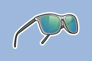 Summer Fashion Sun Glasses Sticker vector illustration. Summer and fashion objects icon concept. Summer shiny colorful sunglasses sticker design vector with shadow.