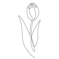 vector flor dibujado en uno línea
