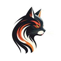 AI generated sketchy cat logo. Generative AI photo