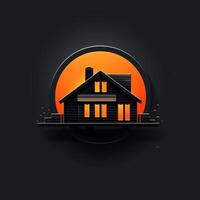 AI generated photo of logo of a house. Generative AI